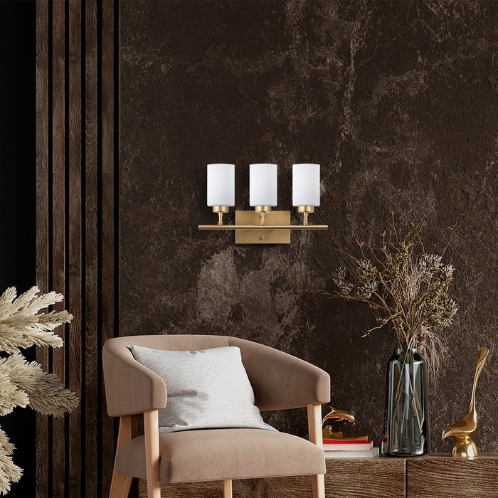 Opviq Lámpara de pared dorada con cuerpo de metal y tapa de cristal